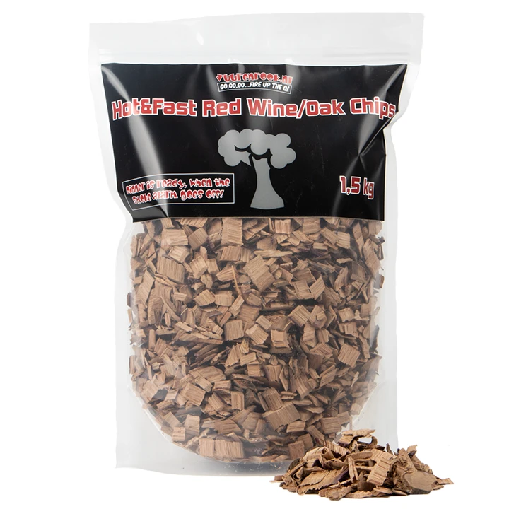Vuur&Rook Hot&Fast Rode Wijn / Eiken Chips 1,5 Kg