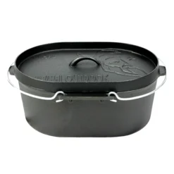 Valhal Outdoor Dutch Oven Ovaal 7.9 Quarts/ 9 Liter Met Grillplaat Zonder Pootjes